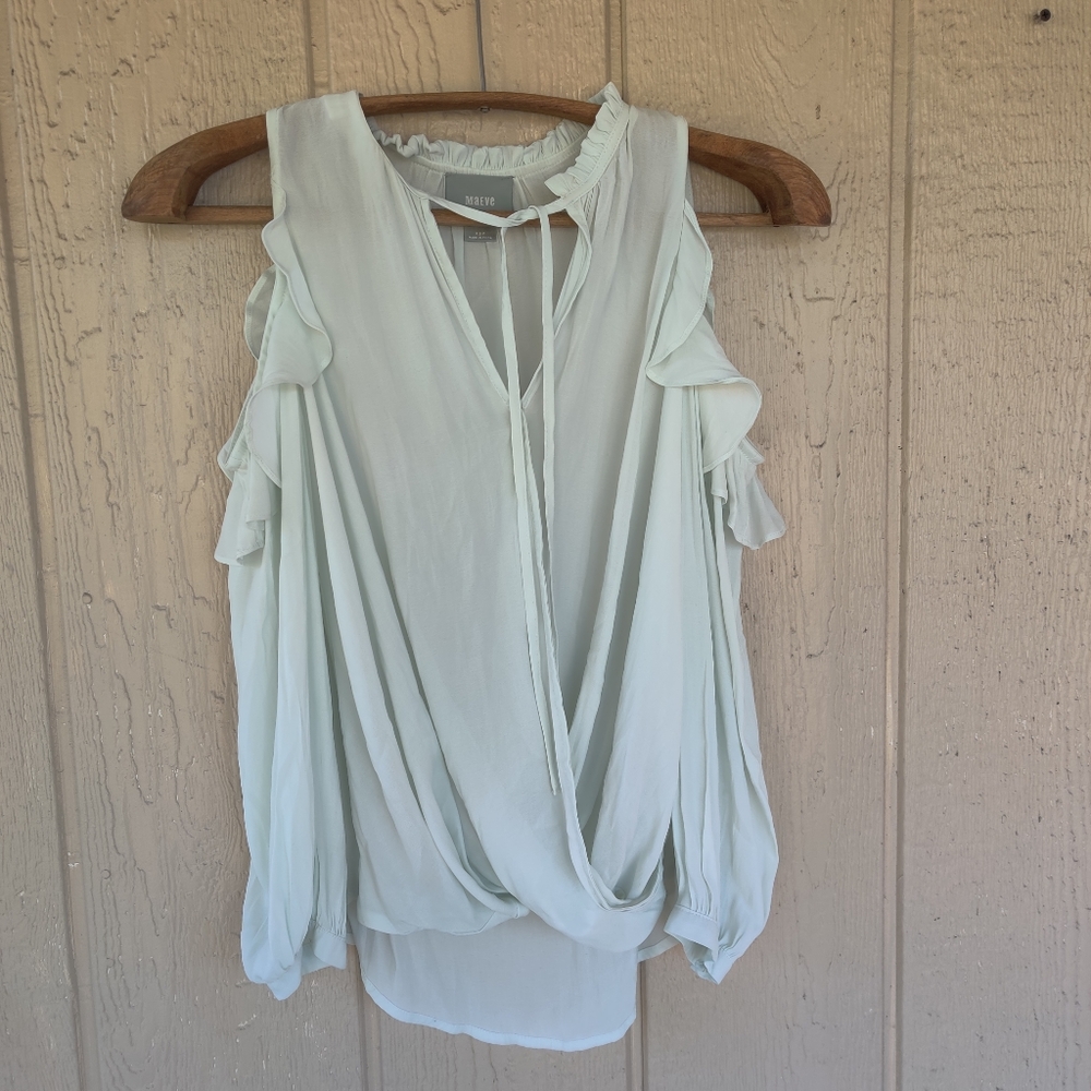 Anthropologie Cold Shoulder long peasant blouse
